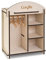 Corolle 9000141380 - Mon Grand Poupon Holzschrank, Holzkleiderschrank mit 3 Bügeln für alle 30-36cm Puppen, schnell zur Lagerung zerlegbar, ab 3 Jahren