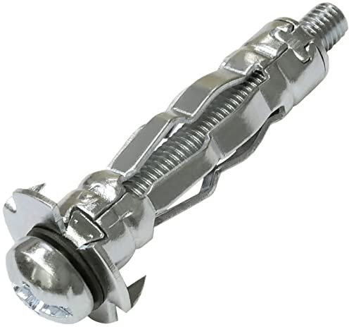 AERZETIX - C57426 - Lot de 10 Chevilles d'expansion Ø10x37 mm pour plaques de plâtre Corps Creux en métal - avec vis M5 - Fixation en cloison sèche - Couleur Argent