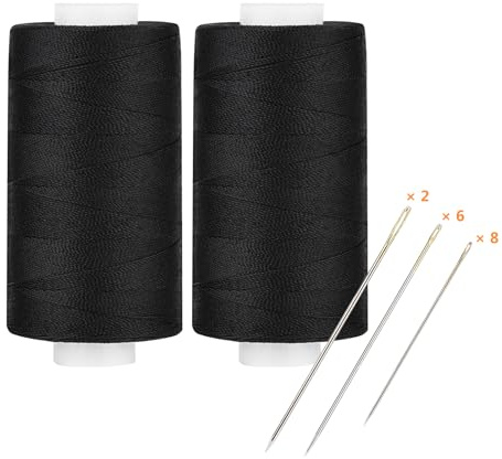 Simthread Sytråd Quiltgarn, prisvärt universalgarn, 2 svart – 400 yards/spole, polyester 100 %
