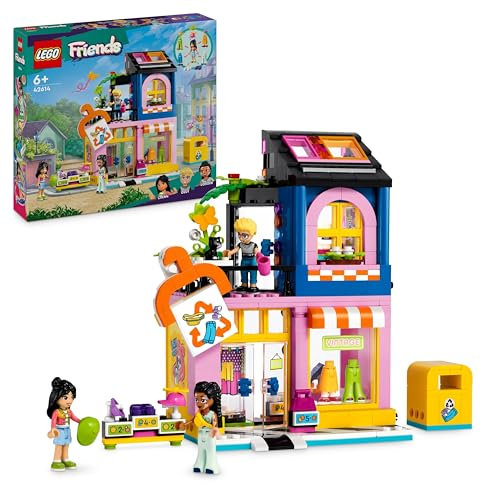 LEGO Friends Vintage-Modegeschäft, Bausatz für Kinder mit Spielzeug-Laden, Figuren und Katze, Modell für Rollenspiele zur sozial-emotionale Entwicklung, Geschenk für 6-jährige Mädchen und Jungen 42614