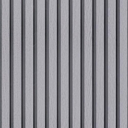 Arthome Wood Slat Wallpaper Self-Adhesive Removable Peel and Stick Wallpaper 43.5x305cm Vinyl Decorative Wood Stripe Grain Paper Natural Wooden Grating for Furniture Easy to Clean(Gray)