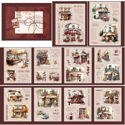 Alideco 20pcs Scrapbook Stickers Vintage Coffee Gourmet Sticker Book for Adults Sticker journaling Stickers for Scrapbooking (tandianshouzhang)