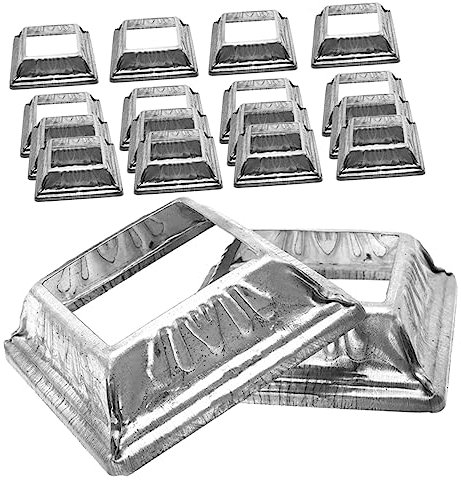 jojofuny Set da 24 Pezzi Copertura Base in Ferro Zincato Argento per Ringhiera, Accessori Eleganti e Resistenti in Acciaio Inox per Rifiniture
