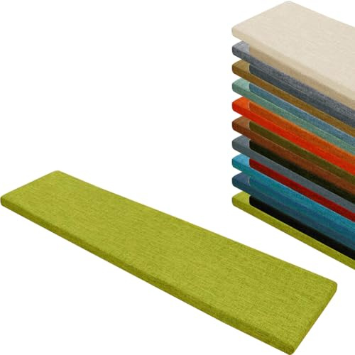 Cojín de banco antideslizante personalizable para uso en interiores y exteriores, ideal para ventanas de bahía, jardín, patios y porches, color verde hierba, 120 x 30 cm