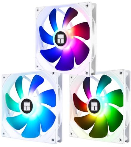 Thermalright TL-C14CW-S X3 CPU Fan,with High Speed 1500RPM,14CM Quiet PWM Fan,Computer Case Cooling Fan,3-Pack Fans(White)