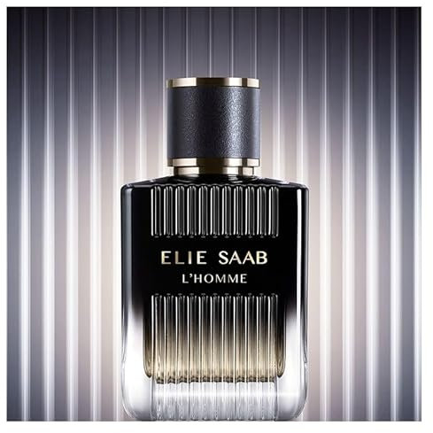 Elie Saab L’Homme 50 ml – Eau de Parfum da Uomo – Fragranza Legnosa Vetiver – Note Sofisticate di Bergamotto, Legno di Cedro, Vetiver, Patchouli e Mirra – Flacone in Vetro con Laccatura Nera Sfumata