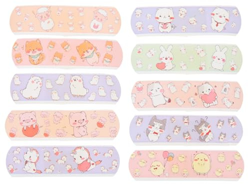 Healvian 1 Caja Adhesivos Bandage Infantiles Unidades Apósitos Adhesivos Pequeños Impermeables y Transpirables Protectores de Heridas con Alta Elasticidad y Adhesión Médica para Dedos y