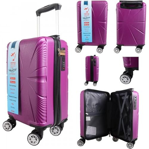 Ryan air (40x20x25) Underseat Cabin Bag, Lightweight Suitcase Cabin Case, 4X 360 Degree Spinner Detachable Wheels, Maximum Carry-On Size, ABS Hard Shell, 10kg Hand Luggage Bag