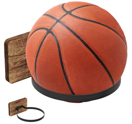 Soporte de pared para exhibición de baloncesto, organizador de alta resistencia, soporte de baloncesto montado en la pared, para fútbol, voleibol, sala de estar, sótano, ático, sala de juegos, entrada