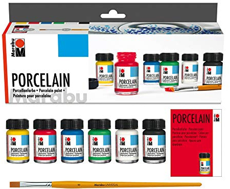 Marabu Porcelain Paint Assortment, 6 x 15 ML
