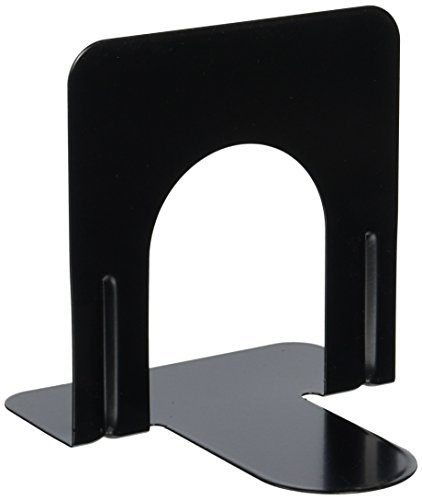 Universal Economy Bookends, Standard, 4 3/4 x 5 1/4 x 5, Heavy Gauge Steel, Black, 1 Pair (UNV54051)