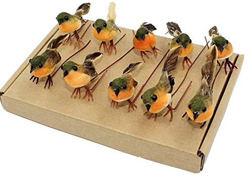 HAORONG 10PCS Robin Bird Christmas Tree Decoration Craft Very Cute