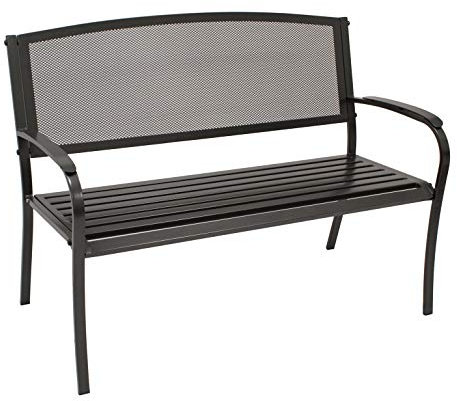 DEGAMO Gartenbank Como 2-sitzer 121cm aus Metall/Streckmetall, anthrazitgrau beschichtet