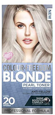 Knight & Wilson Colour-Freedom Pearl Blonde Toner, Permanent Ice Cool Hair Dye Tint, Anti Brassiness, Neutralises Yellow & Brassy Tones, for Naturally Light, Bleached or Coloured Hair (50ml)