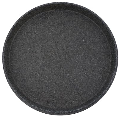 The HC Companies Sottovaso Rotondo per Piante in terrazzo di Alta qualità, per Interni ed Esterni, in plastica, 48 x 48 x 4,2 cm, Granito Nero