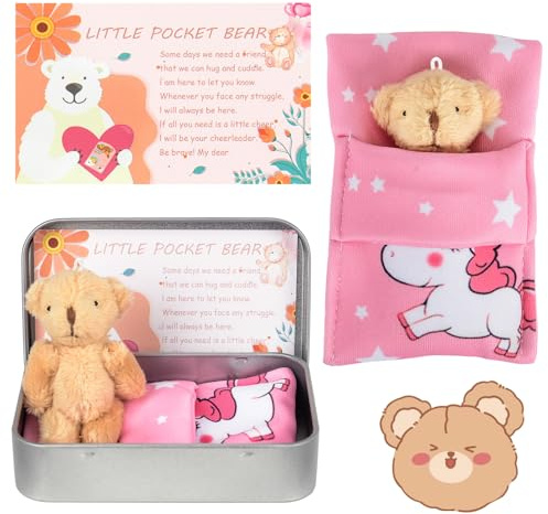 COLEESON Pocket Bear in Tin Box, First Day at School Gifts for Kids