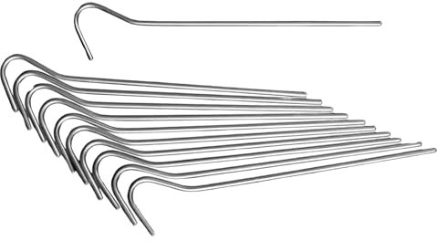 Ogrodzenia Wiklinowe 20 Stück Zeltheringe Verzinkter Länge 180 mm, Stahl Ø 4 mm, Heringe Erdnägel Stabil Erdanker Camping Zubehör - Zelthaken für harten Boden - Bodenanker
