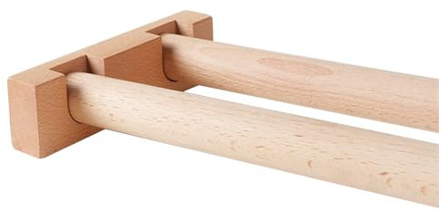 HZEPDVT Barra De Cortina Doble De Madera Maciza, Ventana Pequeña, Barra De Cortina Doble De Madera con Dos Soportes, Varilla Doble De 29mm De Diámetro Montada Lateralmente(40cm(15.7in))