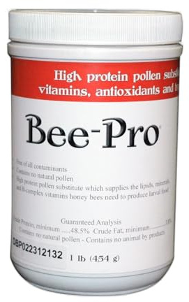Mann Lake FD203 Bee-Pro Pollen Substitute, High Protein, Boosts Brood, Healthy Colony, Free from Animal by-Products, Rich in Vitamins & Amino Acids, 1 Lb Canister