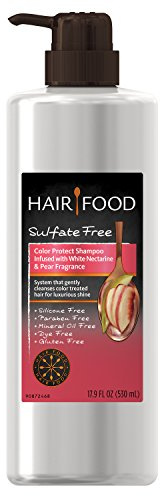 Hair Food Sulfate Free Color Protect Shampoo with White Nectarine & Pear Fragrance, 17.9 Fluid Ounce
