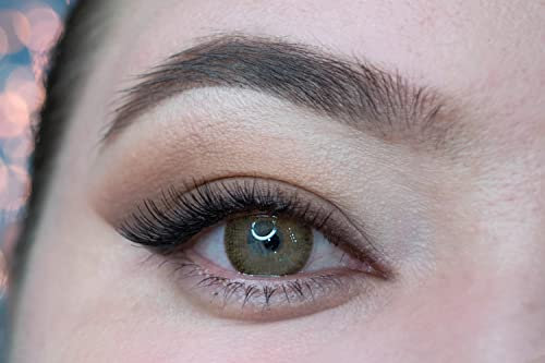 MYSALENS® Lentilles De Contact De Couleur Symphony 3Con Hazel Noisette Naturelle très haute opacité Kit De Rangement Boitier Pince applicateur Offert 12 Mois sans correction