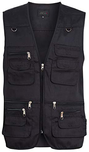 shelikes Men's Fishing Waistcoats Multi Pocket Outdoor Vest Safari Hunting Hiking Vest Jacket Breathable Photography Top