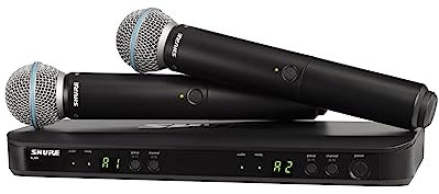Shure BLX288/B58 UHF Wireless Microphone System - Perfect for Church, Karaoke, Vocals - 14-Hour Battery Life, 100m Range | Includes (2) BETA 58A Handheld Vocal Mics, Dual Channel Receiver | K3E Band