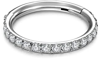 VFUN 316L Chirurgenstahl 20G Nasenring Segmentring Clicker Septum Piercing Nasenring Piercing Conch Helix Knorpel Ohrring Piercing 8MM Silber