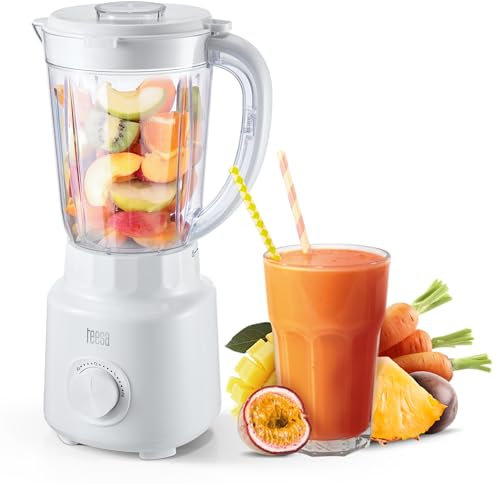 Kraftvoller Teesa TSA3542W Standmixer 500W 1,5L BPA-frei, Schwarz, einfache Reinigung, Weiss