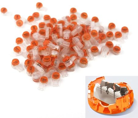 Yisanba 100 Pcs UY2 Insulated Crimp Connectors - Gel-Filled Splice Terminals for 0.4-0.9mm (26-19AWG) Cable, Phone, Data Wire