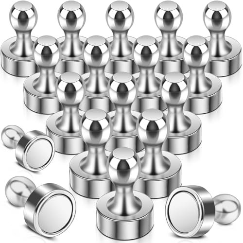 Swihorab 18 Packs Fridge Magnets, Strong Neodymium Small Push Pins Magnet for Whiteboard, Mini Magnets for Crafts, Photo, Map, Office
