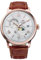 Orient Classic Sun & Moon - Orologio Uomo Automatico a Carica Manuale Elegante Cinturino In Pelle Marrone Cassa In Acciaio Quadrante Bianco - RA-AK0801S30B RA-AK0801S