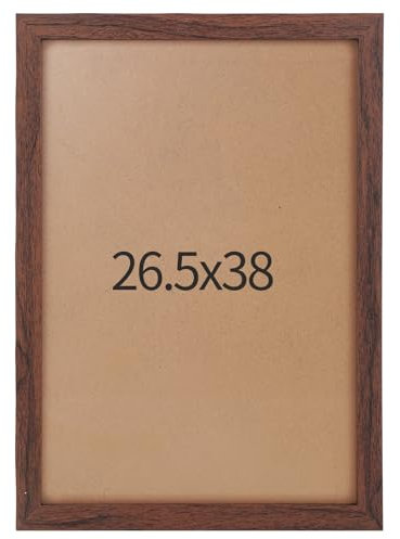 Windfromort Cornice 26,5 x 38 in Legno con Vetro Plexi Infrangibile - Cornici 26,5x38 per Foto 26,5x38 cm - Cornice per Ritratti in Legno - Decorazione da Parete（Walnuss）