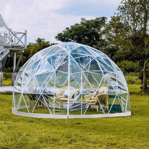 KYZTMHC Tente de Jardin de Plain-Pied 12 * 7,2 Pieds, Tente de Serre résistante aux intempéries, Tente à Bulles avec 2 guirlandes Lumineuses de 10 m, pour Serre, Camping, fête, Maison de Jeux