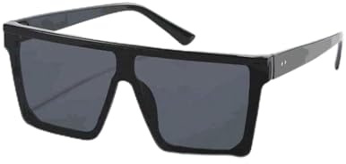 Genérico Gafas de Sol Oversize Cuadradas Unisex – Montura Negra, Lentes Oscuros – Pack 2 (Negras y Marrones) Estilo Moderno