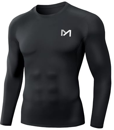 MEETWEE Maglietta Compressiva Anti-UV Uomo Protezione Solare UPF 50+ Traspirante Rapido per Running, Fitness, Escursionismo e Nuoto