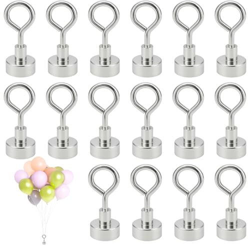 16 Pcs Strong Magnet Reusable Balloon String And Weights, Heavy Duty Magnetic Balloon Holders & Helium Balloon Weights For Birthday, Wedding, Party Decorations (Holds 2kg)