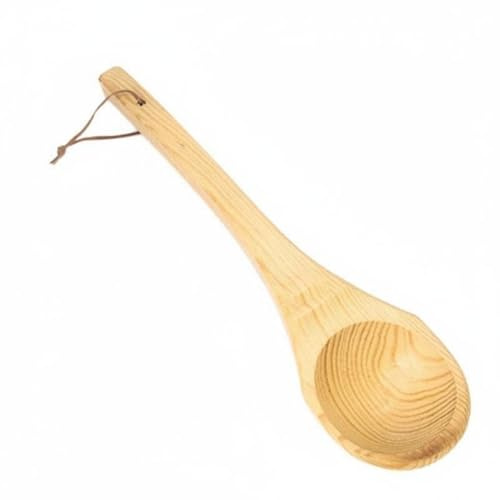 KiBcsLic Cazo de Agua para Sauna Resistente Al Alta Temperatura y la Humedad Cuchara de Madera con Mango Largo Estilo Nórdico para Spa, Pícea