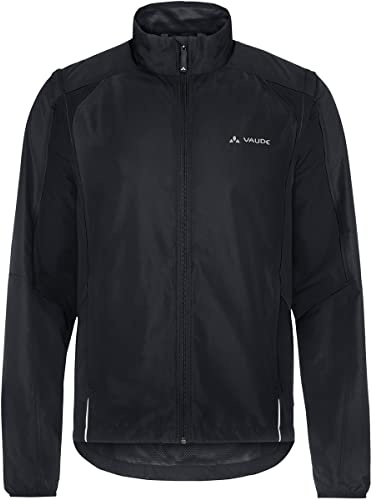 VAUDE Dundee Classic ZO – Windbreaker Herren mit abzippbaren Ärmeln, Fahrradjacke Herren 80% winddicht & wasserabweisend - black, M