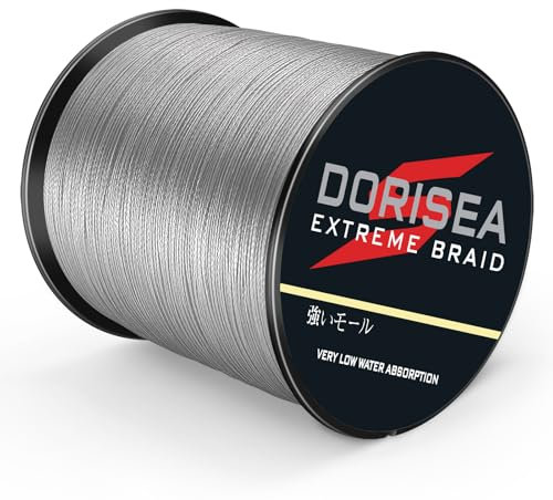 Dorisea Extreme Braid geflochtene Angelschnur, 8 Stränge, 100 % PE, 2,7–136 kg getestet, 100 m, abriebfest, unglaubliche Superline, kein Dehnen, Grau, 113,4 kg/0,8 mm