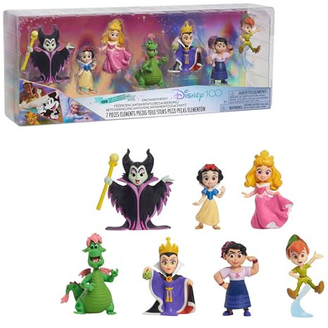 Just Play Disney100 Years of Enchantment Celebration Collection Limited Edition, 7-teiliges Spielfiguren-Set, offizielles Lizenzprodukt für Kinder ab 3 Jahren