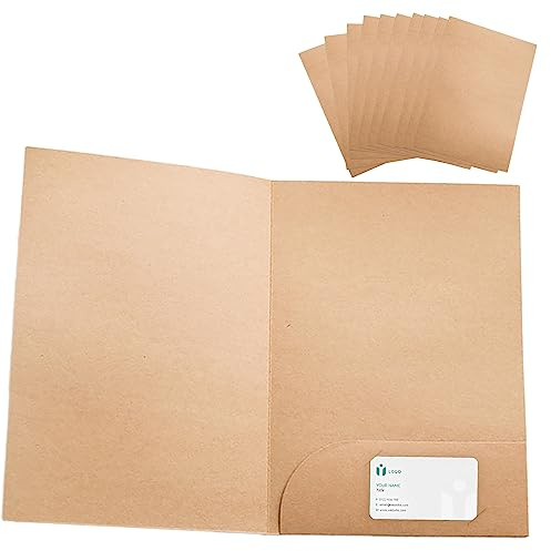 YIDM Chemise Cartonnée en Papier Kraft A4 avec Rabat - 10 Dossiers de Fichiers pour Bureau