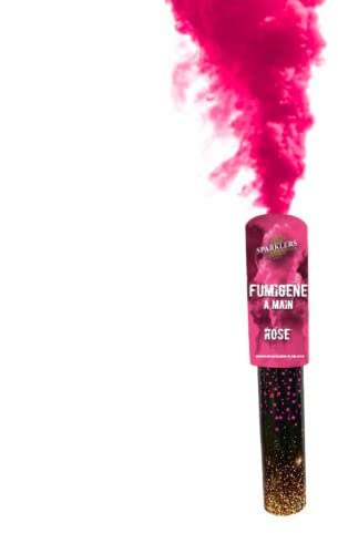 SPARKLERS CLUB Fumigène Torche a Main 45 secondes couleur Rose - Déclenchement à Mèche, durée 45 sec, fumigene couleur à tenir en Main - torche a main - Catégorie F1 - LIVRAISON 24/48H