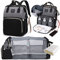 LEcylankEr Wickelrucksack mit Babybett - Große Wickeltasche Rucksack mit Wickelauflage & Isoliertasche & Moskitonetz & USB-Ladeanschluss (Schwarz und grau)