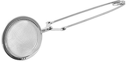 AMZLORD Filtro de bola de té infusor colador de té reutilizable de acero inoxidable plateado, tamaño 175*50mm/6,89*1,97