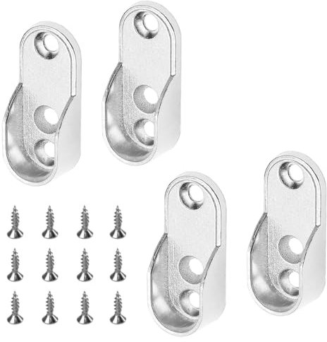 NOPKESV Soporte Ovalado para Tubos de Armario,4 piezas,Almacenamiento para Tubos de Armario,Organizador de Ropa Ajustable,Diseño Elegante,Estilo Moderno,Accesorio de Almacenamiento