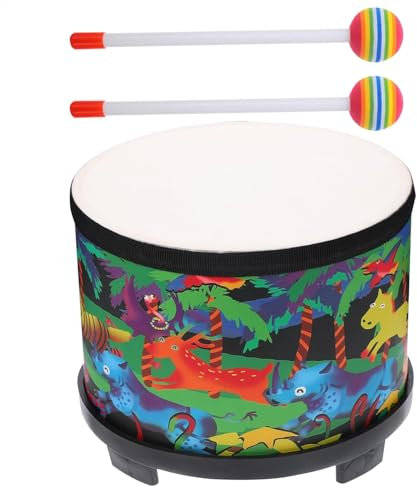 Kindertrommel, Musiktrommeln für Kinder - 8-Zoll-Gathering-Club-Trommel - Bunte hölzerne Sammelclub-Kindertrommel mit 2 Schlägeln zum Geburtstag
