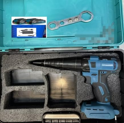 Yofidra Pinza per batterie, 15000 N, pinza per rivetti ciechi automatici senza spazzole per rivetti, per rivetti ciechi in acciaio e alluminio da 2,4-5,0 mm di lunghezza di sollevamento 20 mm