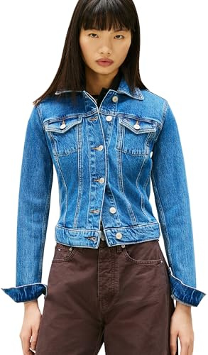 Tommy Jeans Giacca Trucker Donna, DENIM (Denim Medium), L