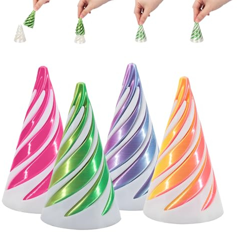 4Pcs Fidget Toys Impossible Cone for Relief, Impossible Cone Fidget Toy for Kids, 3D Spiral Fidget Toy for Adult Office School (Colored)